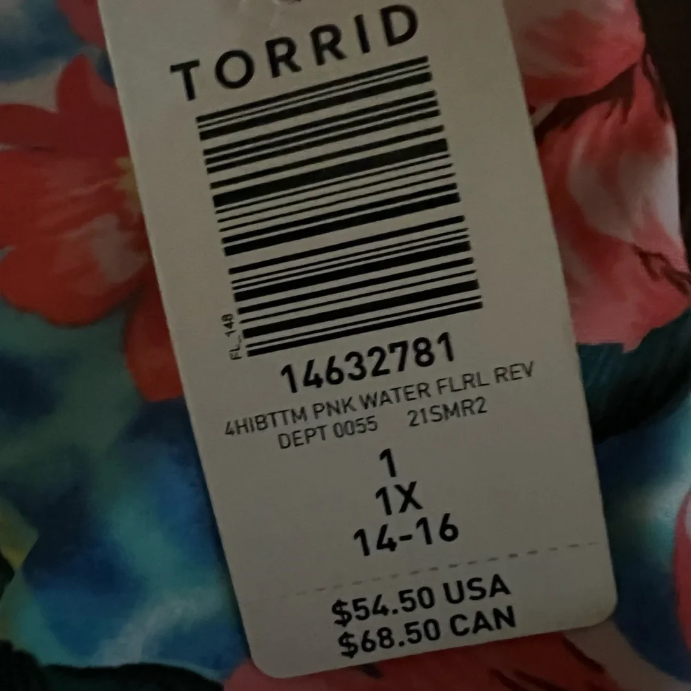 Torrid NWT 2 pcs. blue water floral bathing suit. - Picture 9 of 10